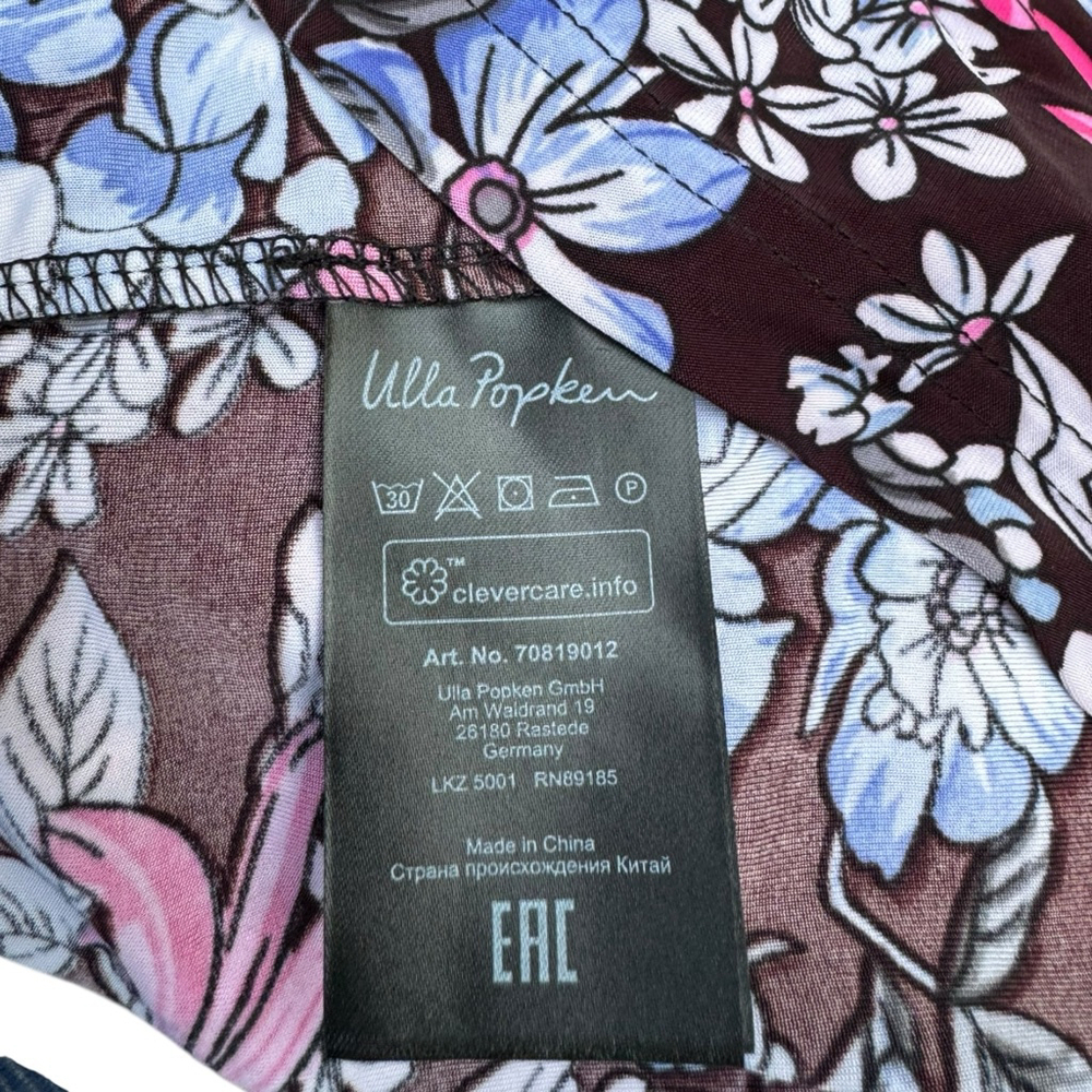 Ulla Popken Floral Tunic Top Dress 16/18 Scoop Neck Pink Blue Stretchy Plus - Picture 9 of 10